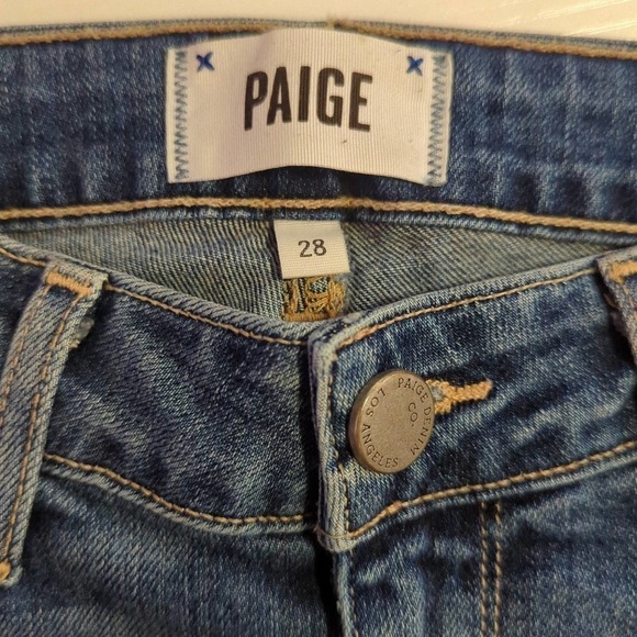 PAIGE Blue Jeans Verdugo Ultra Skinny Dazeley Destructive Denim Woman's Size 28 - Picture 10 of 13